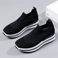 Sports shoes casual all-match breathable mesh women's shoes socks shoes  Black