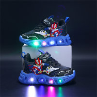 Children's leather Spider-Man LED light-up sneakers  Blue