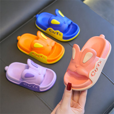 Sandalias con orejas de conejo de dibujos animados en 3D para niños grandes