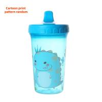 Anti-fall and bite-resistant baby duckbill learning drinking cup sippycup 300ML large capacity water cup sealed and leak-proof plastic cup  Blue