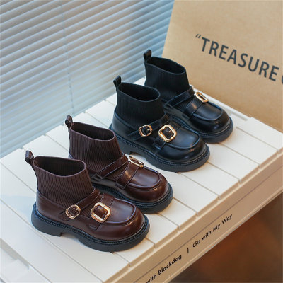 Toddler Girls Solid Color Metal Button Boots