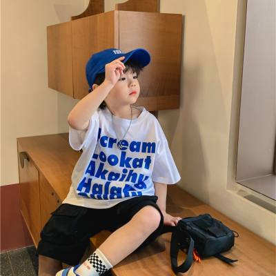 Children's clothing 2023 new summer short-sleeved T-shirt summer children's half-sleeved tops for large children, foreign style and loose children