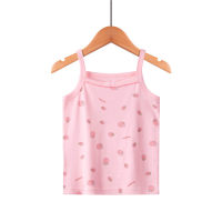Children's vest summer cartoon print bottoming sling girl baby thin threaded vest  Pink