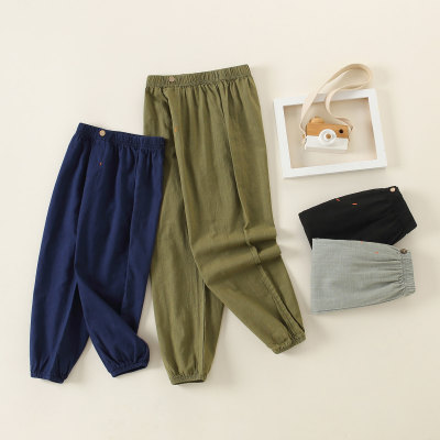 Boys Casual Solid Color Thin Trousers