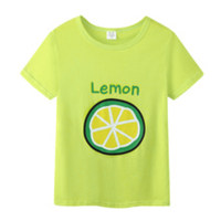 2024 new children's clothing for middle and large children summer sweat-absorbent T-shirts for boys and girls student casual tops  Fluorescent yellow