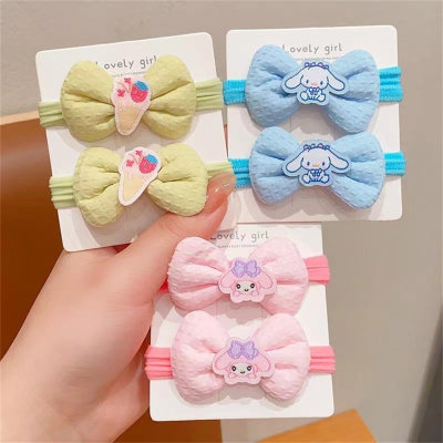 Children's 2 piece set of bow rubber band hair rope