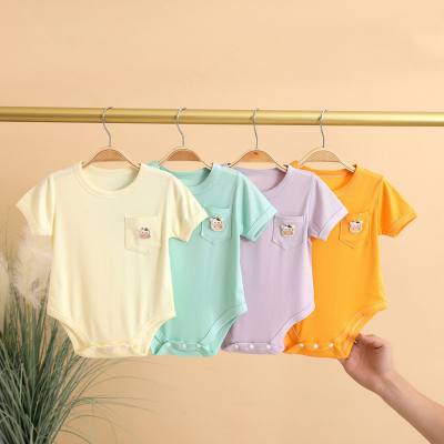 Baby clothes summer modal thin newborn baby clothes short-sleeved romper triangle crawling baby jumpsuit