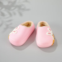 Toddler Dinosaur Style Water-proof Fleece-lined Close Toed Slippers  Pink