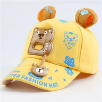 Girls' Cartoon Animal and Letter Applique Peaked Cap  Yellow