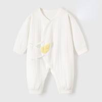 Baby jumpsuit newborn clothes pure cotton suit baby home clothes four seasons romper crawling clothes  White