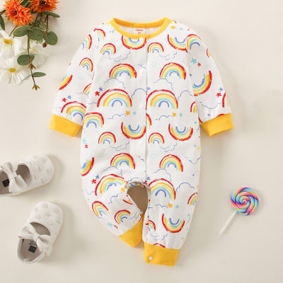 hibobi Baby Cute Rainbow  Print Casual Jumpsuit