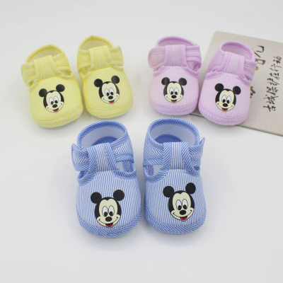 Baby Mickey Striped Soft Sandals
