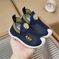 Children's breathable sweat-absorbent single mesh hollow casual sports shoes  Navy Blue