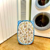 Household bathroom clothes basket large clothes basket foldable cartoon storage  Multicolor