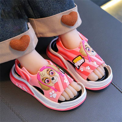 Sandálias esportivas antiderrapantes com padrão de desenho animado infantil