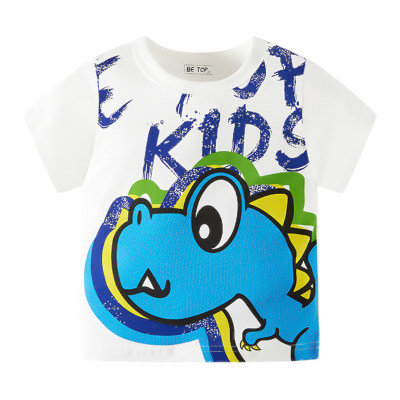 Camiseta infantil Dinossauro voador verão suéter com gola redonda