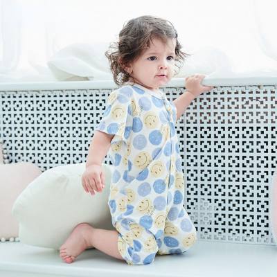 Baby jumpsuit thin newborn suit romper short sleeve baby crawling clothes