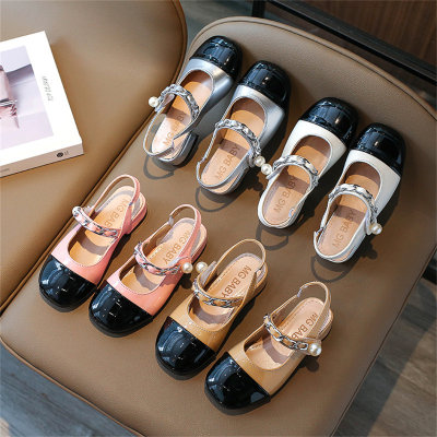 Sandali con perle Baotou Nuove scarpe da principessa con suola morbida per bambine