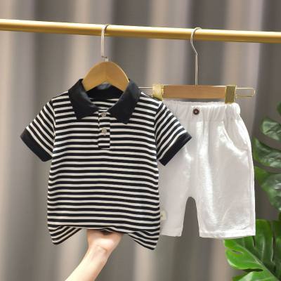 Jungen Sommeranzüge im neuen Stil für Säuglinge und Kleinkinder Kinder Kurzarm-T-Shirts für Jungen zweiteilig