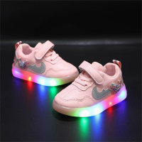 Children's Mickey Head Cartoon Luminous Sneakers  Pink