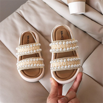Children's Beaded Pearl Sandals