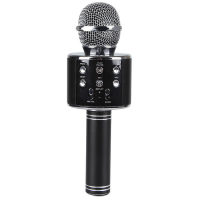 Wireless Bluetooth microphone, mobile phone, karaoke microphone, handheld singing microphone, wireless microphone, audio system  Black