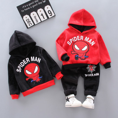 2-Piece Toddler Boy Casual Winter Thicken Long Sleeves Tops & Pants