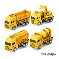Brinquedo educativo infantil modelo de carro de engenharia retrátil  Amarelo