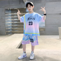 New summer boys' basketball uniforms for children, quick-drying uniforms for middle and large children, two-piece suits  Pink