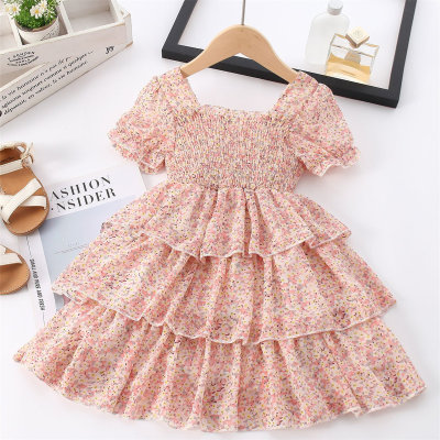 Toddler Girls Cotton Ruffles Patchwork Tutu Skirt Dress