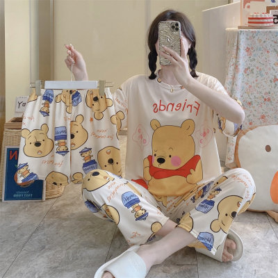 Teenage girls three piece bear cartoon pajamas set