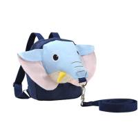 Baby walking artifact baby anti-lost backpack baby elephant anti-lost rope children's kindergarten backpack small school bag traction rope manufacturer  Blue