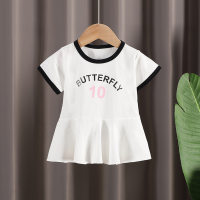 2022 neues Sommerkleid für Mädchen, modisches Baby-Prinzessinnenkleid, kleiner Säuglingsrock im koreanischen Stil, lässiges Nachthemd  Weiß