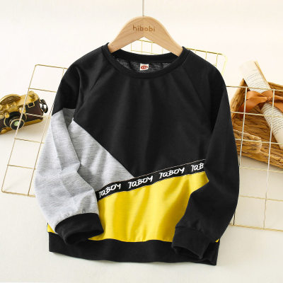 Kid Color-block Letter Printed Sweater