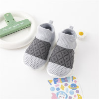 Zapatillas deportivas sin cordones con diseño de bloques de colores para niños pequeños  gris