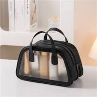 PU dry and wet separation toiletry bag double layer large capacity portable cosmetic bag swimming fitness outdoor travel storage bag  Black