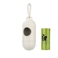 Garbage bag dispenser wheat straw environmentally friendly degradable dog poop bag to carry out  Beige