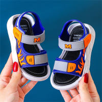 Children's flame pattern non-slip soft sole sandals  Blue