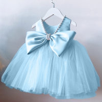 Suministro especial transfronterizo para vestido de princesa para niñas, vestido de novia para niños, vestido de niña de las flores, vestido de presentación de piano, vestido de tutú  Azul