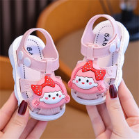 Sandalias de princesa de dibujos animados para bebé, zapatos antideslizantes de fondo suave para niña  Rosado