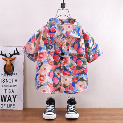 Children's shirts summer short-sleeved boys' tops baby coats children's clothing Hong Kong style casual trend wholesale