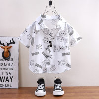 Children's shirts summer short-sleeved boys' tops baby coats children's clothing Hong Kong style casual trend wholesale  White