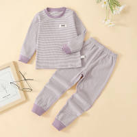 Toddler Solid Seamless Dralon Long Sleeve Top & Pants  Purple