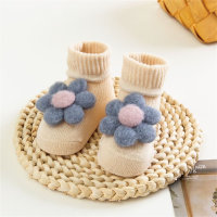 Chaussettes antidérapantes en pur coton pour bébé, décor d'animaux 3D  Bleu