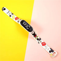 LED-Armbanduhr für Kinder mit Mickey und Minnie-Cartoon-Print  Mehrfarbig