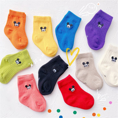 Children's Mickey Mouse embroidered socks