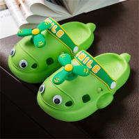 Pantofole antiscivolo per bambini con simpatico cartone animato libellula in bambù 3D  verde