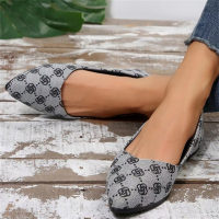 Spring and summer flat-soled pointed shoes European and American fashion casual women's shoes  Gray