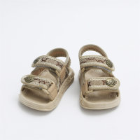 Toddler Solid Color Open Toed Velcro Sandals  Khaki