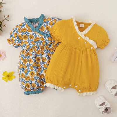hibobi Baby Girl Floral /Solid Jumpsuit